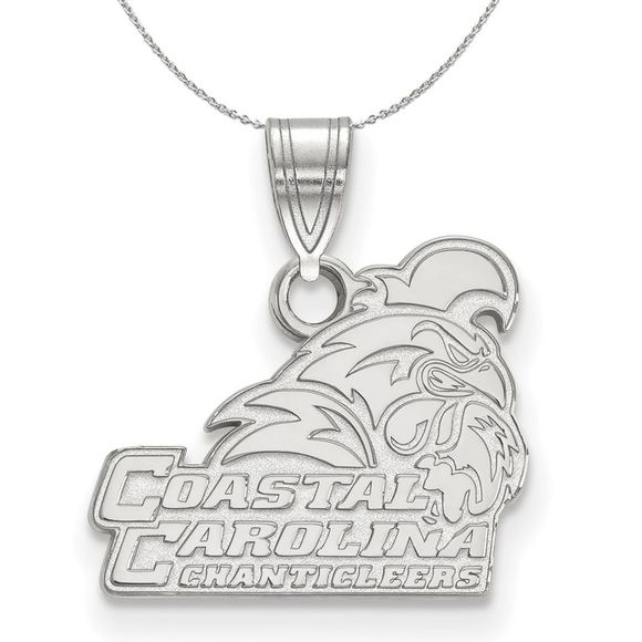 Sterling Silver Coastal Carolina U Small Necklace - 16 Inch